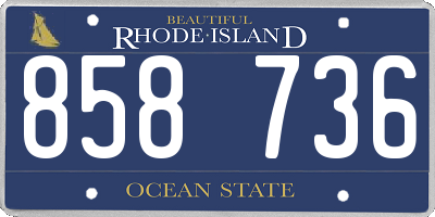 RI license plate 858736