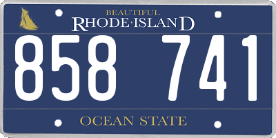RI license plate 858741