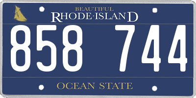 RI license plate 858744