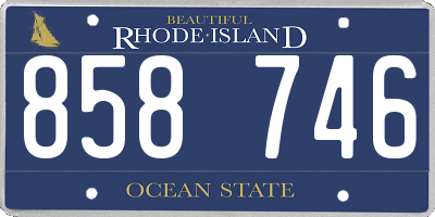 RI license plate 858746