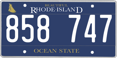 RI license plate 858747