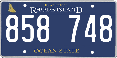 RI license plate 858748