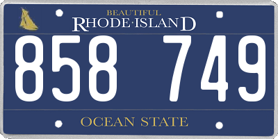 RI license plate 858749