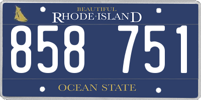 RI license plate 858751