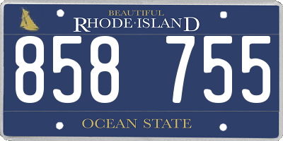 RI license plate 858755
