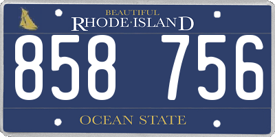 RI license plate 858756