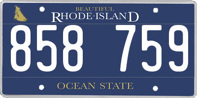 RI license plate 858759
