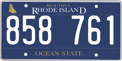 RI license plate 858761