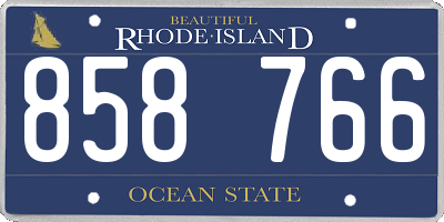 RI license plate 858766