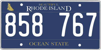 RI license plate 858767