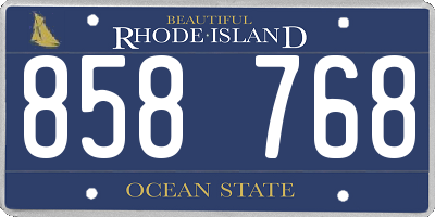 RI license plate 858768