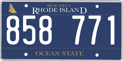 RI license plate 858771