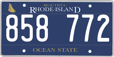 RI license plate 858772