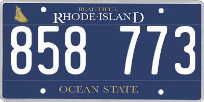 RI license plate 858773