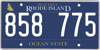 RI license plate 858775