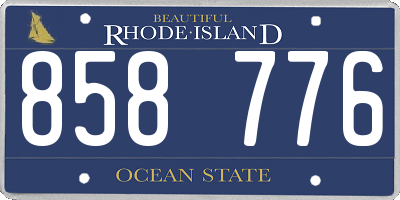 RI license plate 858776