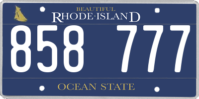 RI license plate 858777