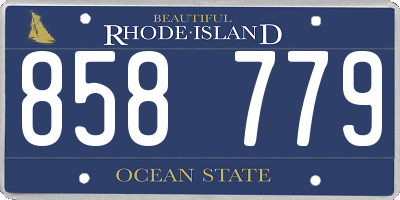 RI license plate 858779