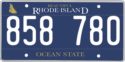 RI license plate 858780