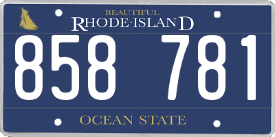 RI license plate 858781