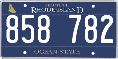 RI license plate 858782