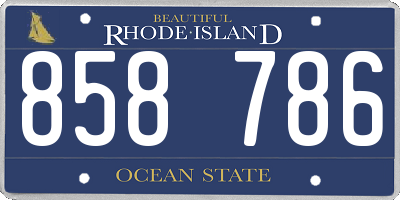 RI license plate 858786