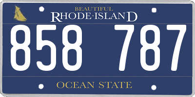 RI license plate 858787