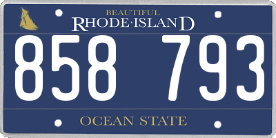 RI license plate 858793