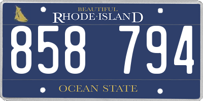 RI license plate 858794