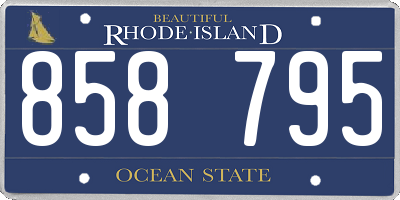 RI license plate 858795