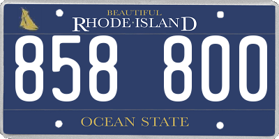 RI license plate 858800