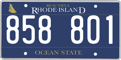 RI license plate 858801