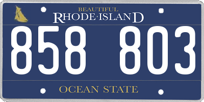 RI license plate 858803