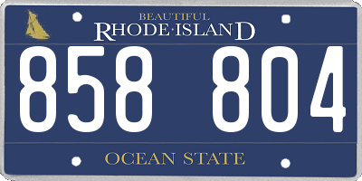 RI license plate 858804