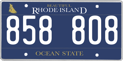 RI license plate 858808