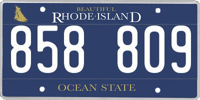 RI license plate 858809