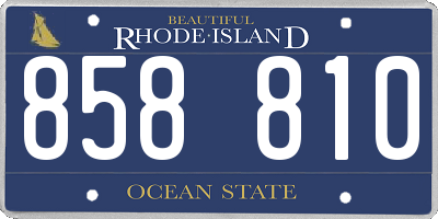 RI license plate 858810