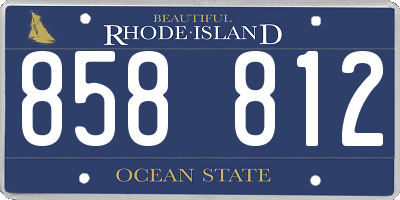 RI license plate 858812