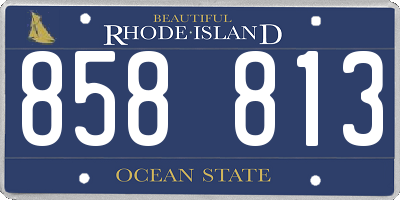 RI license plate 858813