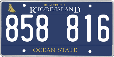 RI license plate 858816