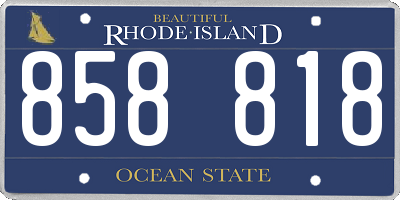RI license plate 858818