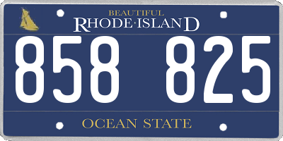 RI license plate 858825