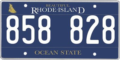 RI license plate 858828