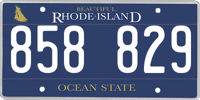 RI license plate 858829