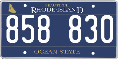 RI license plate 858830