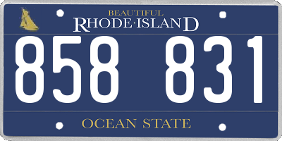 RI license plate 858831