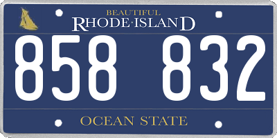 RI license plate 858832