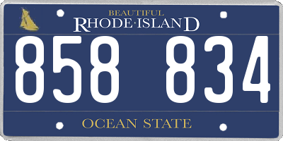 RI license plate 858834
