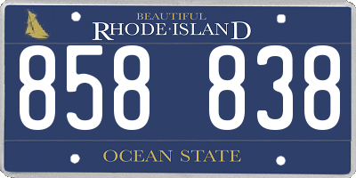 RI license plate 858838
