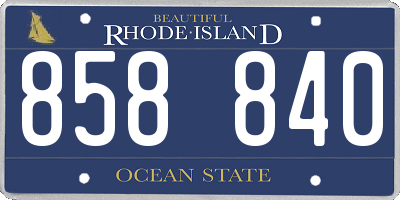 RI license plate 858840